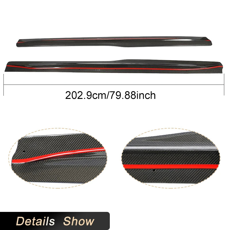 For BMW F82 F83 M4 Coupe Carbon Fiber Side Skirts Extensions