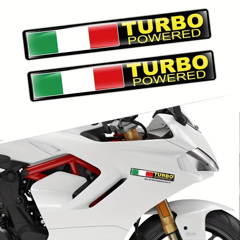 For Motorcycle Motobike 2PCS Italy Limited Edition Flag Sticker