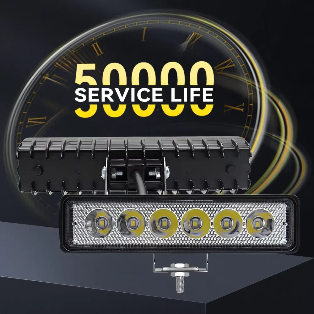 For Offroad 6LED Work Bar Bright Driving Spotlight Fog SUV ATV