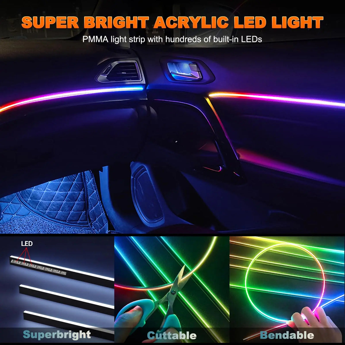 For Tesla Model 3 Y S Symphony Ambient Interior RGB Streamer