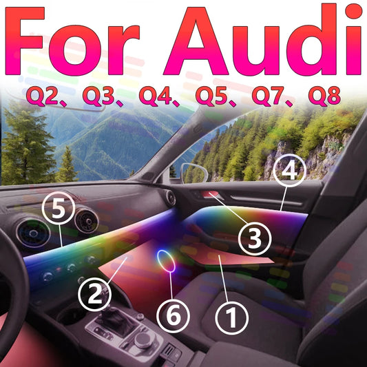 For Audi Q2 Q3 Q4 Q5 Q7 Q8 64S RGB Interior Ambient Personalize