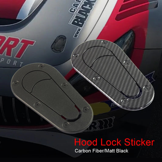 For Hood Lock Racing Bonnet Decorative r-ep Carbon Fiber Sticker