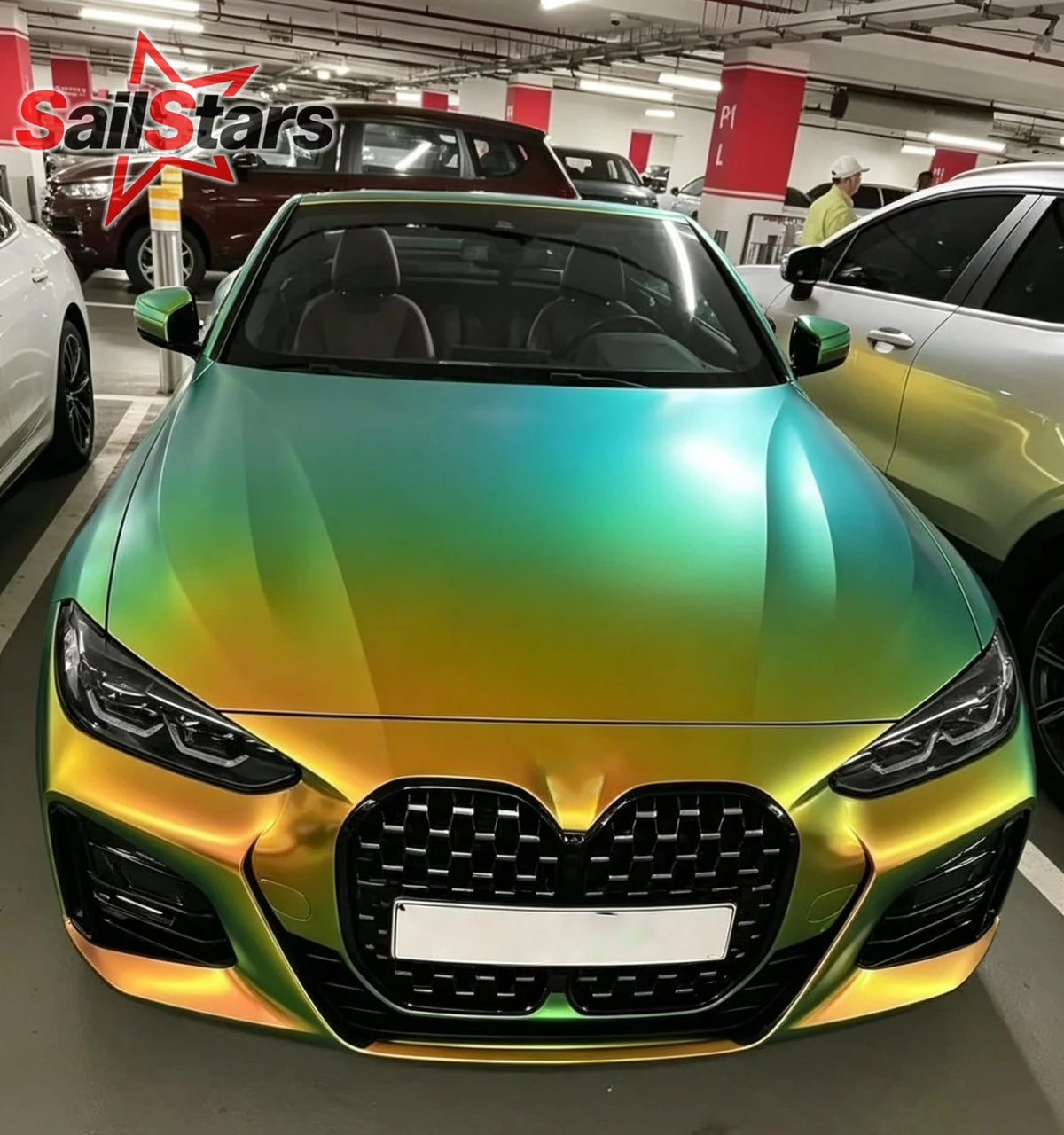 Wrapping Foil Rainbow Chrome Matte Green Gold Vinyl Wrap