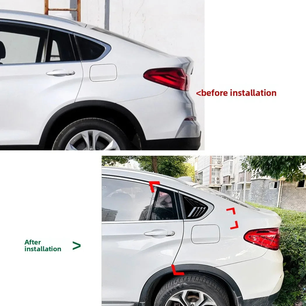 For BMW X4 F26 2014-2018 Rear Fit Window Side Louver Shutter