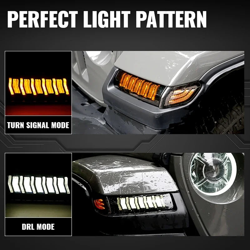 For Jeep Wrangler Jl 2018-2019 2PCS Fender Dynamic Turn Signal