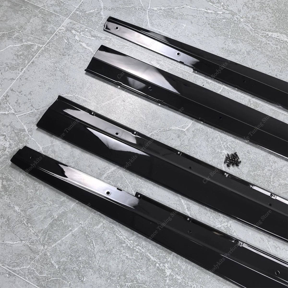 For BMW G30 G31 520I 520D Gloss Black ABS Side Skirts Extension