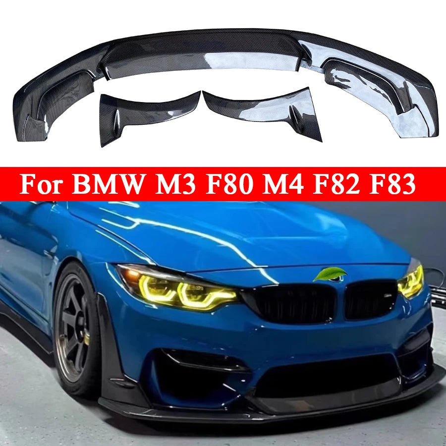For BMW M3 F80 M4 F82 F83 Carbon Fiber Front Lip Bumper Diverter