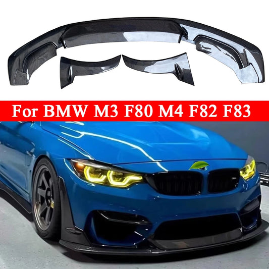 For BMW M3 F80 M4 F82 F83 Carbon Fiber Front Lip Bumper Diverter