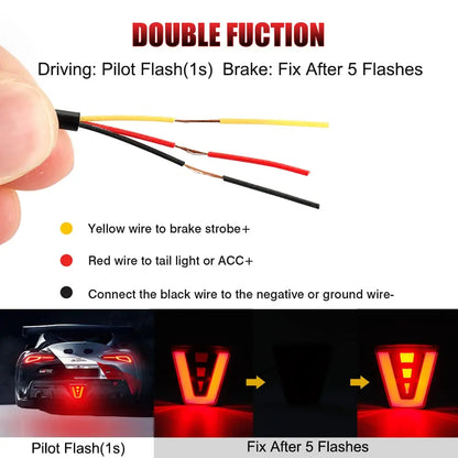 F1 Brake Rear Tail Stroboscopes Triangle Flashing Stop Signal
