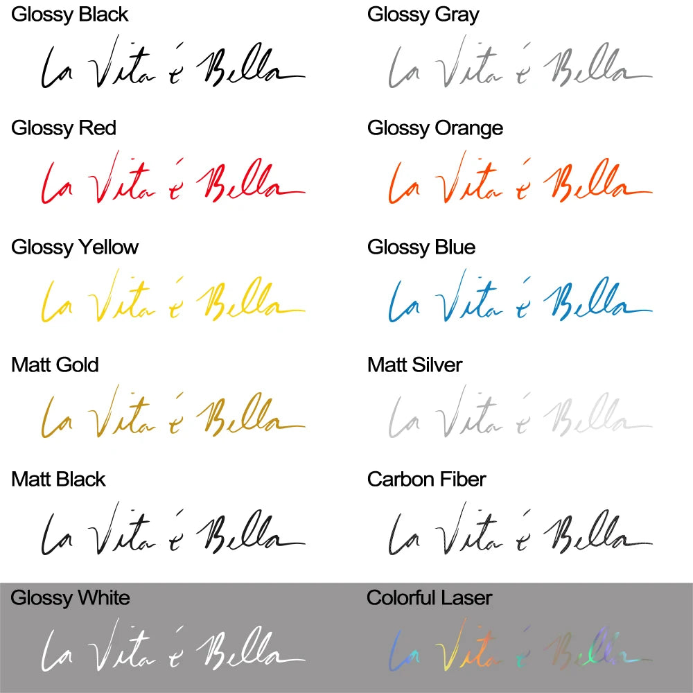 Various Sizes Stickers La Vita E Bella Letters Decals