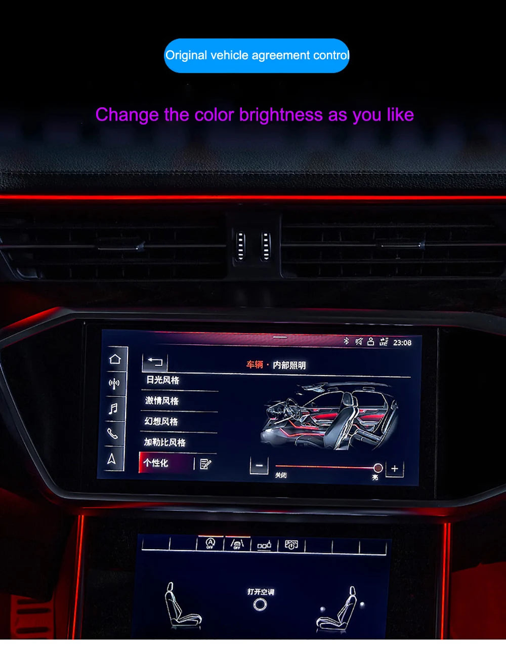 For A6 C8 A7 2019-2023 Lhd Ouchuangbo Ambient Rhd Atmosphere