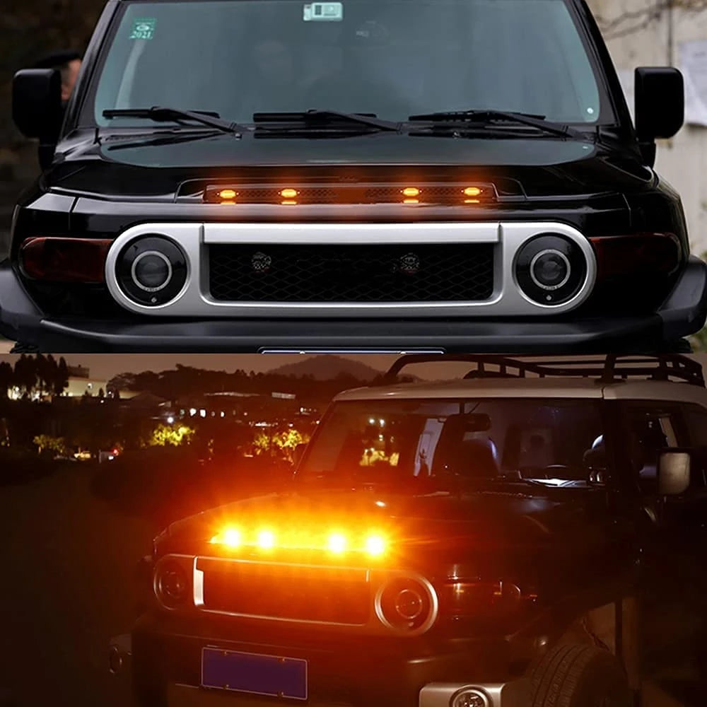 For Jeep Off Road Trunk In Front Grille Marker Smoked Amber