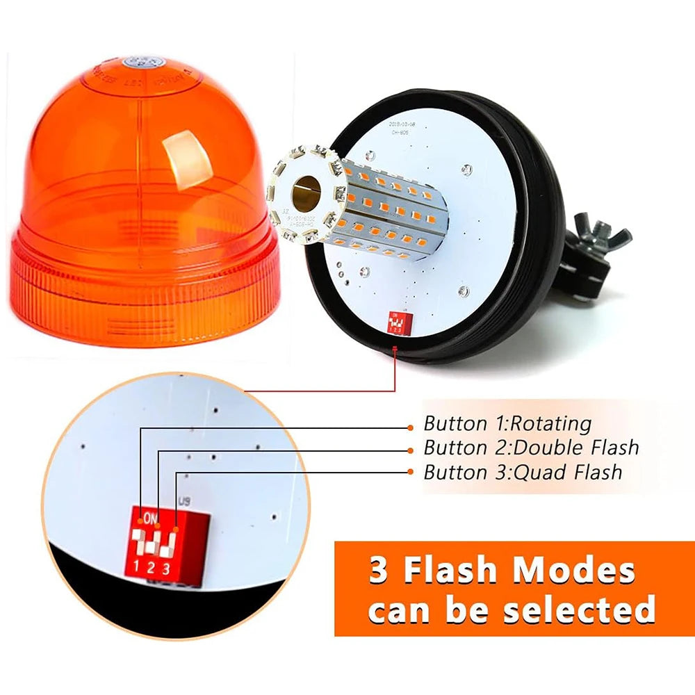 Amber Tractor Motorcycle Forklift Strobe Warning Flashing Truck