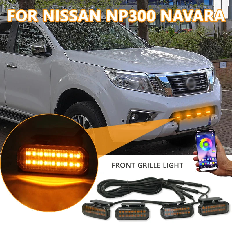 For Nissan NP300 Navara LED Front Grille Daytime Running Wheel
