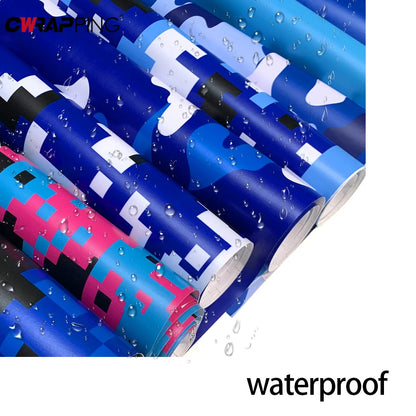 For Computer Motorcycle Stickers Blue Camouflage Pattern Vinyl