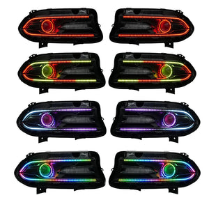 For 2015-2018 Drl Boards Dodge Charger RGB Chasing Halo Ring