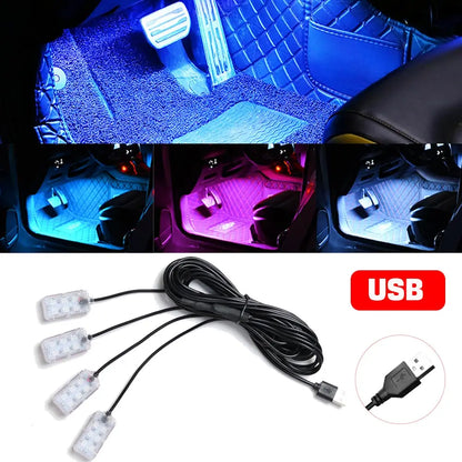 Interior Ambient Foot USB Backlight Lighting 5V 12V Atmosphere