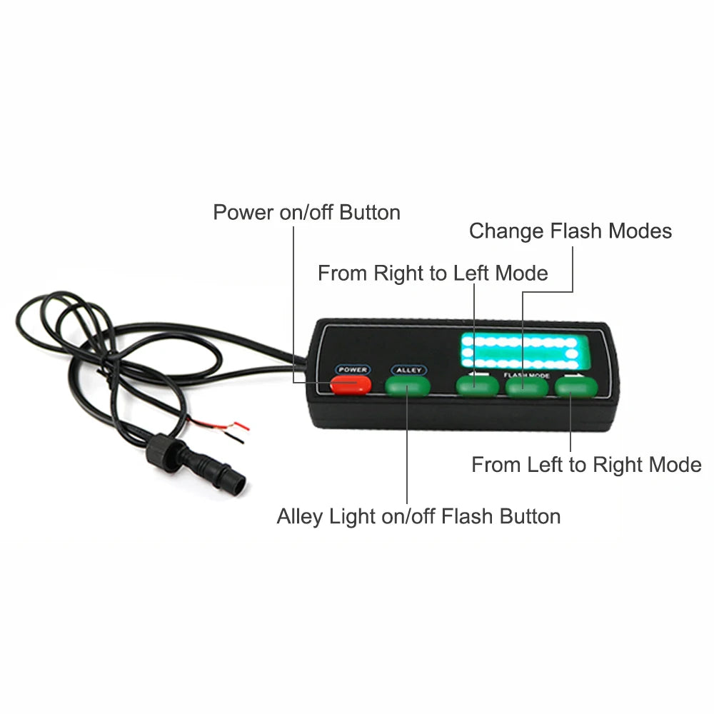 Inch Amber Rooftop Emergency Strobe Bar W Alley Flashing