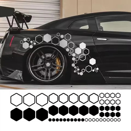 Honeycomb Pattern Waistline Sticker Modification Side Skirt Body