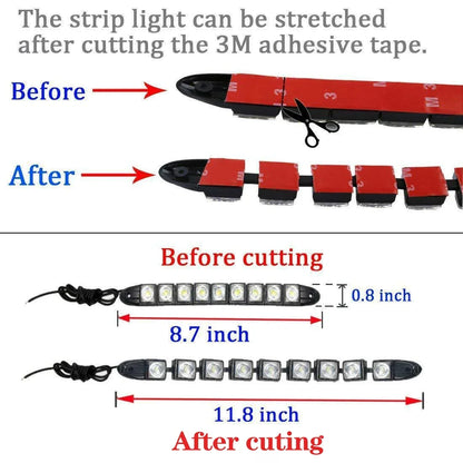 2PCS Bright Daytime Running Flexible Extendable Drl Fog Driving