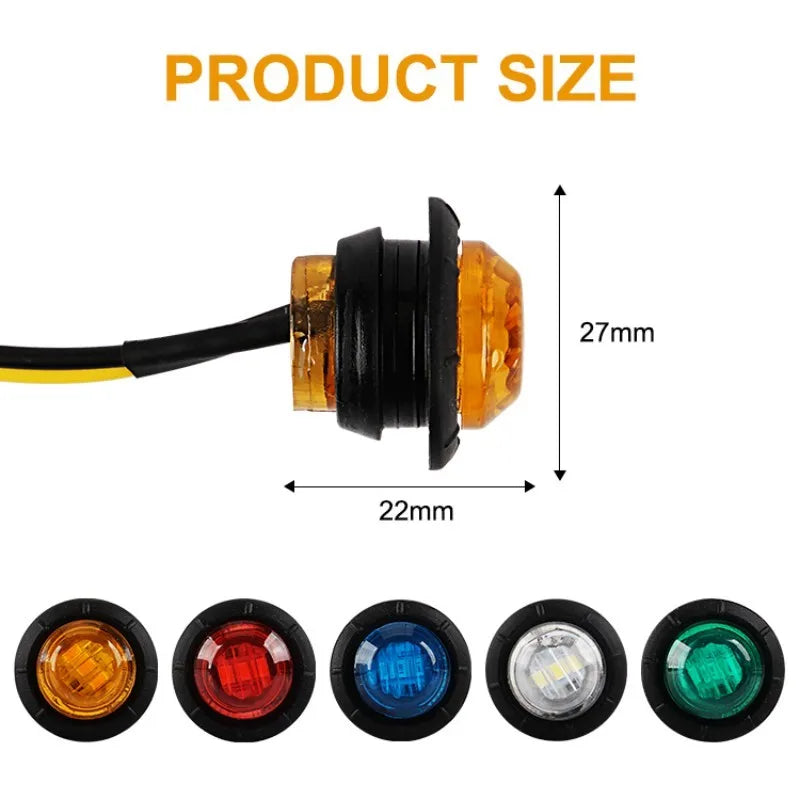 Round Trailer Side Marker Indicators External Trucks Clearance