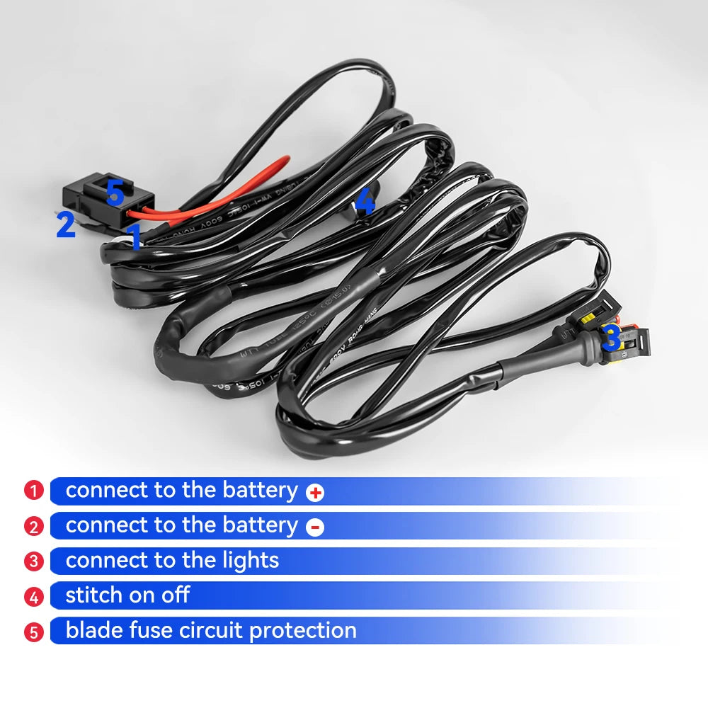 Motorcycle Fog Wiring Harness Headlamp Refit Relay Wire Motorbike