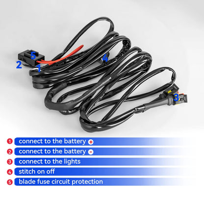 Motorcycle Fog Wiring Harness Headlamp Refit Relay Wire Motorbike