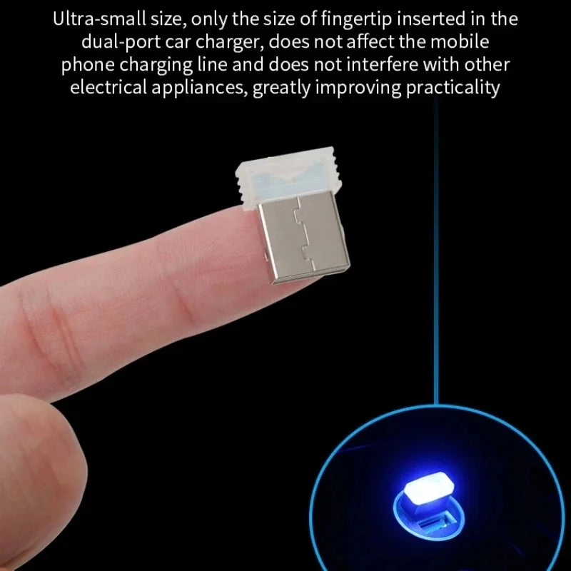 2PCS MINI USB Interior Atmosphere Emergency Lighting Colorful
