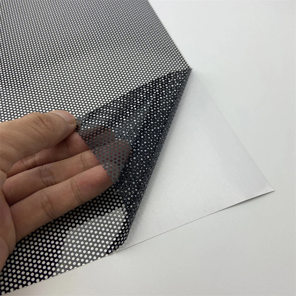 one-way Vision Perforated Mesh Vinyl Film Black self-adhesive