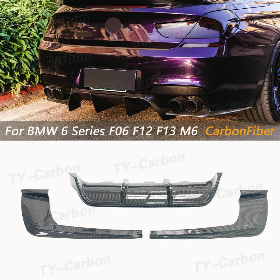 For BMW 6 Series F06 F12 Rear Bumper Diffuser Lip Spoiler Real