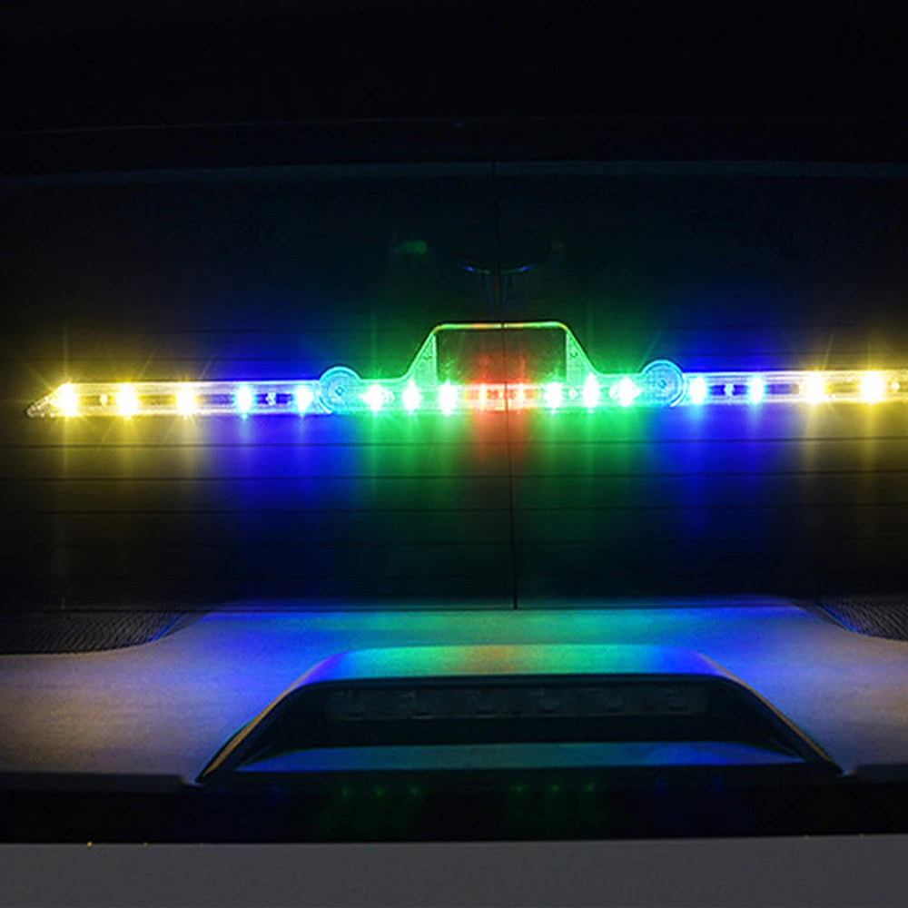 For Auto Emergency Grill Warning Lamp Solar Strobe Windshield