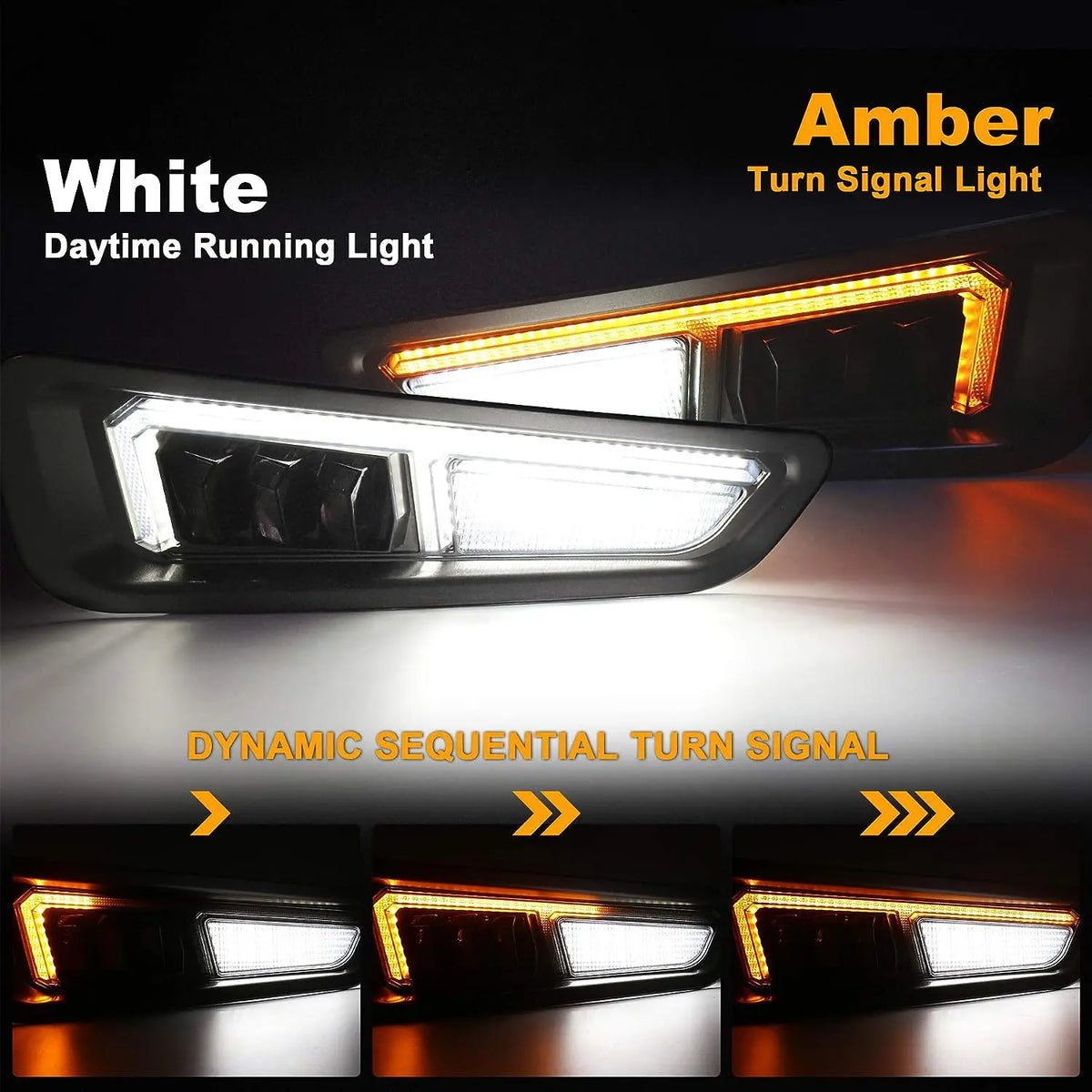 For Gen 2 Ford F150 Raptor Movotor Fog Sequential Amber Turn