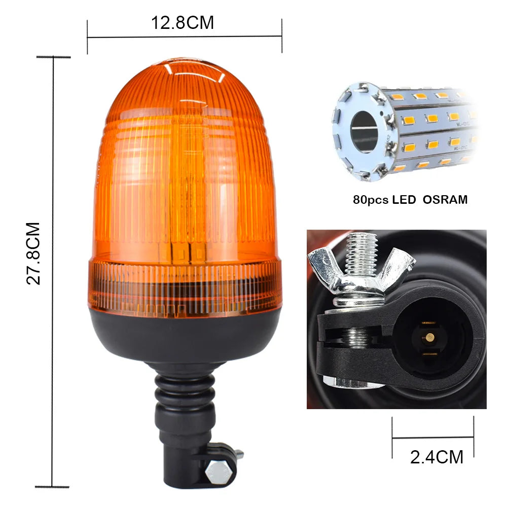 For Golf Cart Amber Beacon Hazard Warning Safety Strobe Truck
