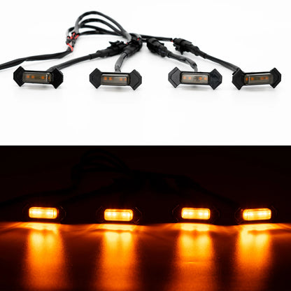 For Ford F250 4PCS Smoked Lens Amber 12V Grille Dodge Ram GMC