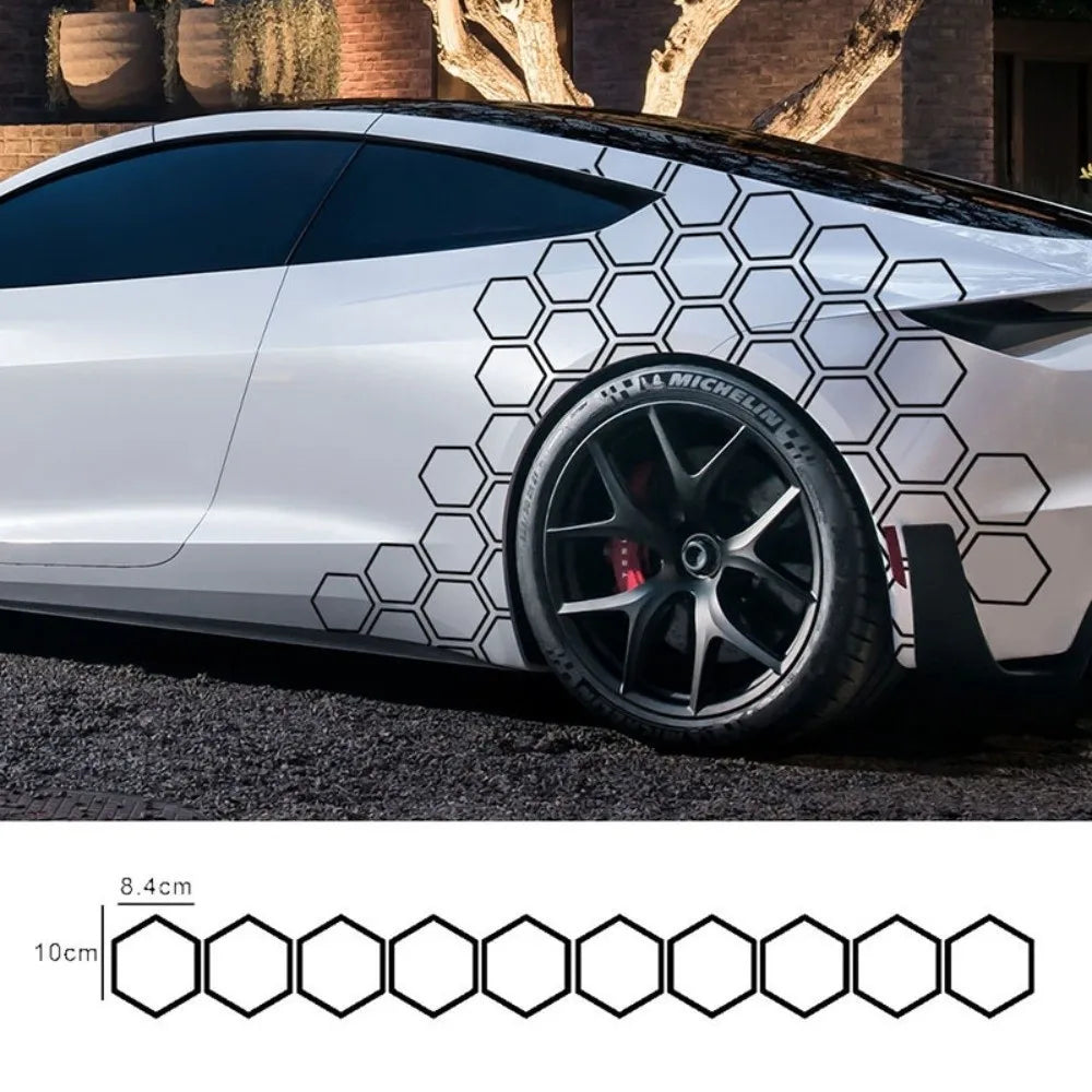 10PCS Set Honeycomb Pattern Sticker Vinyl Material Film 3D