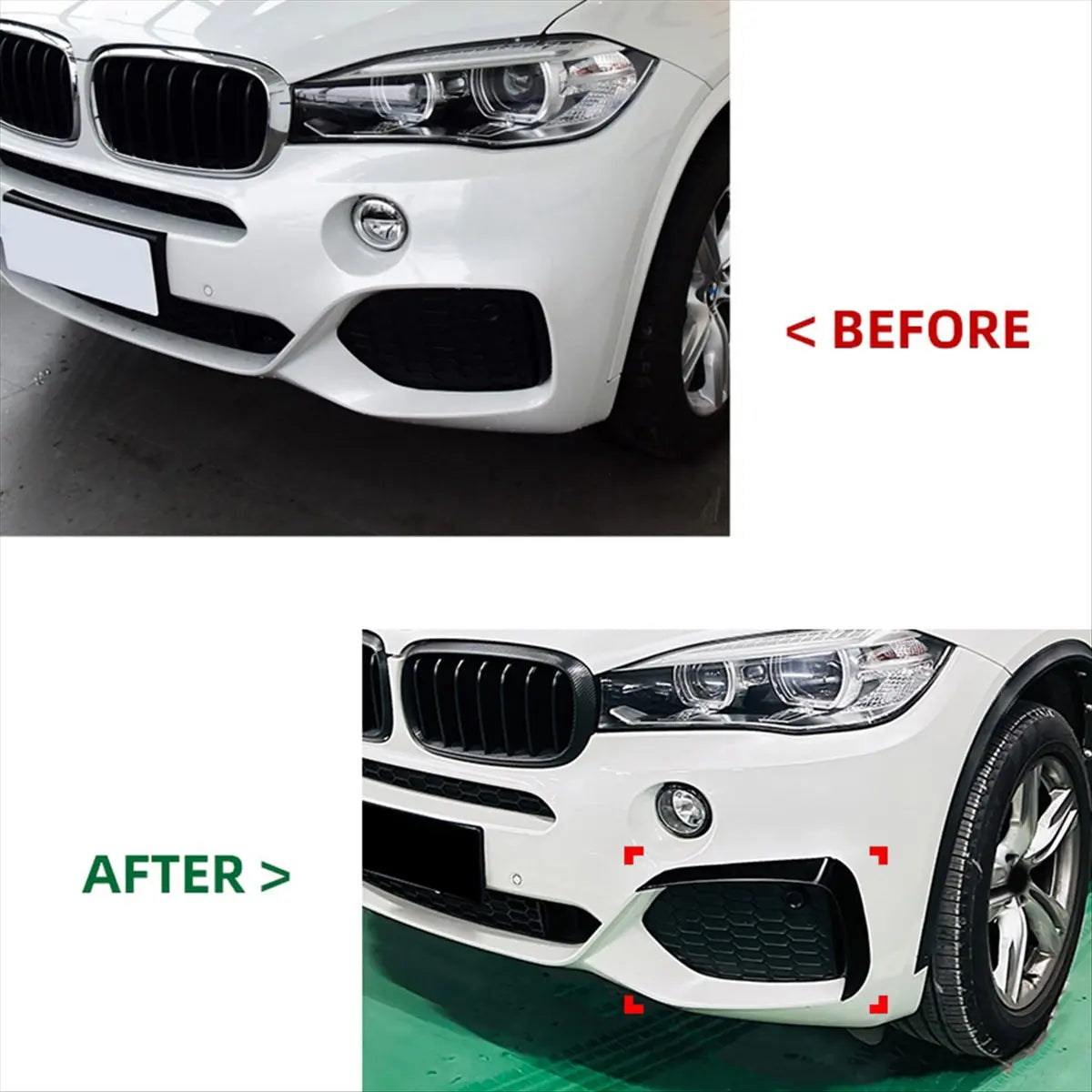 For BMW X5 F15 M Sport dtc2 Front Bumper Lip Side Spoiler Fog
