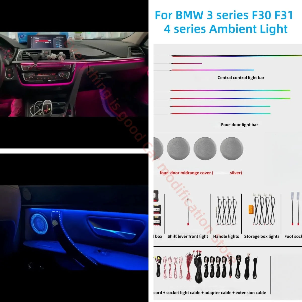 For BMW 3 Series F30 F31 Series Ambient Atmosphere Interior