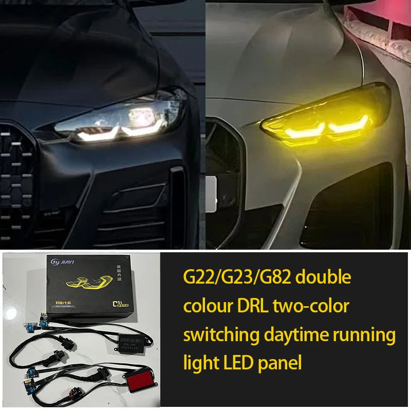 For BMW G22 G23 G26 I4 G82 M4 Series Yellow White Dual Color