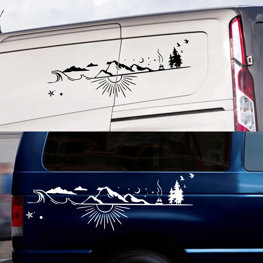 Stickers Van Camper Mountain Decal Vinyl Caralife Truck Rv