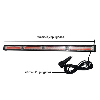 59CM Flash Red Strobe Warning 9-40v Waterproof Flashing