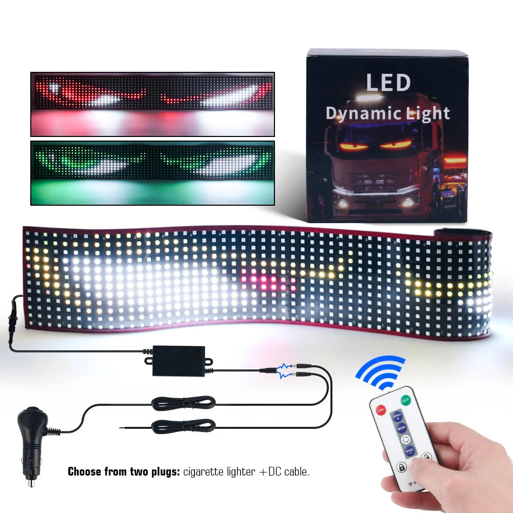 Truck Ambient Light LED Devil's Eye Flexible Matrix Pixel Panel Front Windshield Sign Display Screen Remote/App DIY Warn