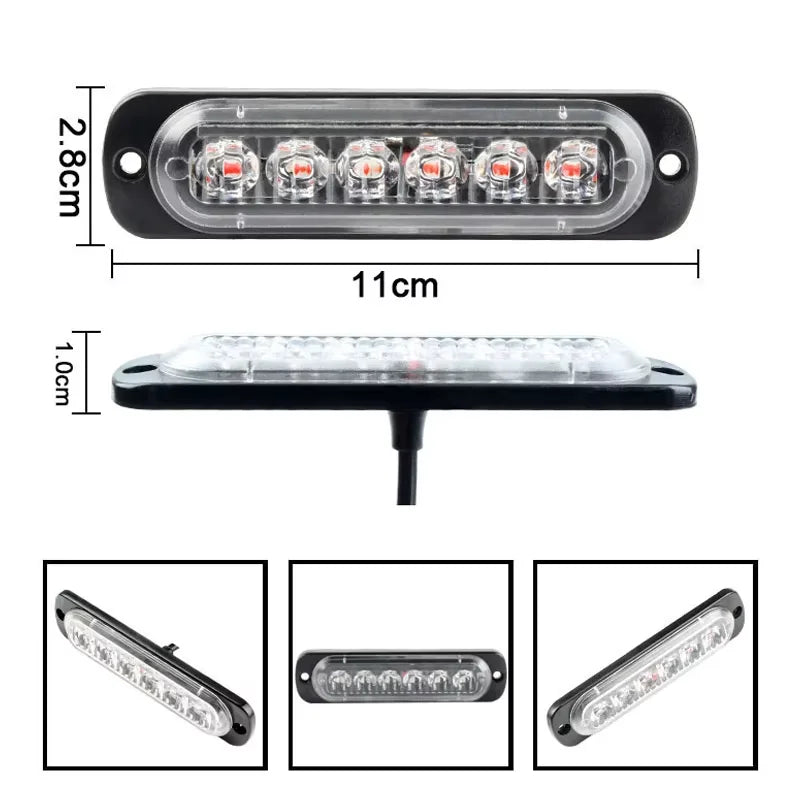 For Off-Road 4IN1 Front Grille Auxiliary Safety 12V Strobe Flash