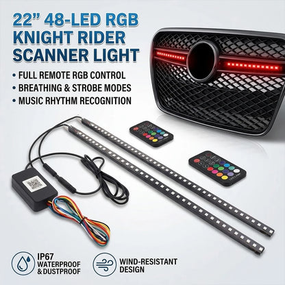 Grille Ambient 22IN 48LED RGB Scanner Flashing Strip Remote