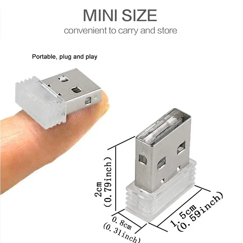3PCS Colorful Interior Atmosphere MINI USB Emergency Lighting
