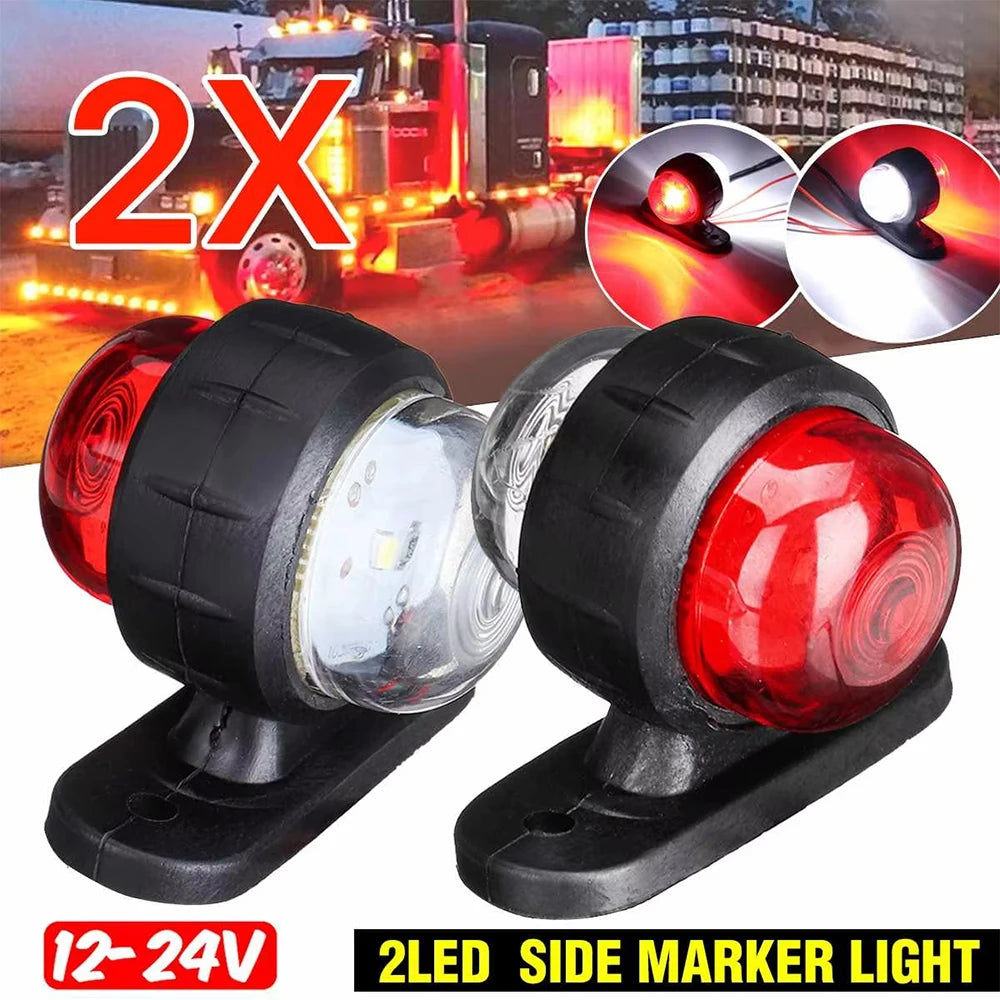 2PCS 12V 24V Truck Trailer Side Marker Position Lorry