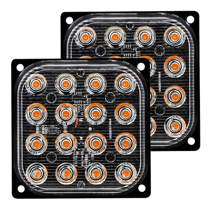 2X Strobe Warning Grille Flash Truck Amber Traffic 12V