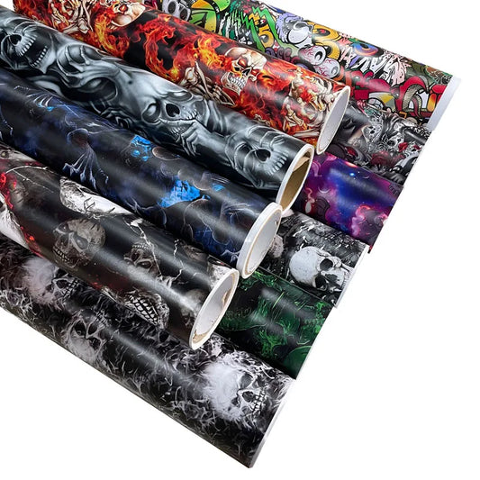 Premium Graffiti Skull Sticker Vinyl Wrap Film Roll Self
