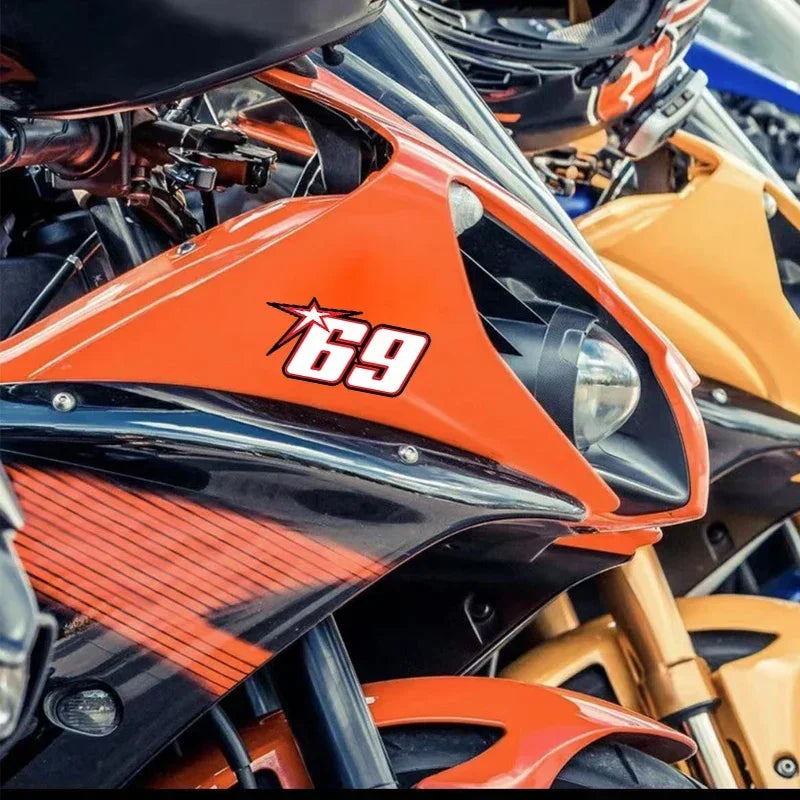 Racing Number Motorcycle Helmet Stickers Motorbike Fuel Tank Side