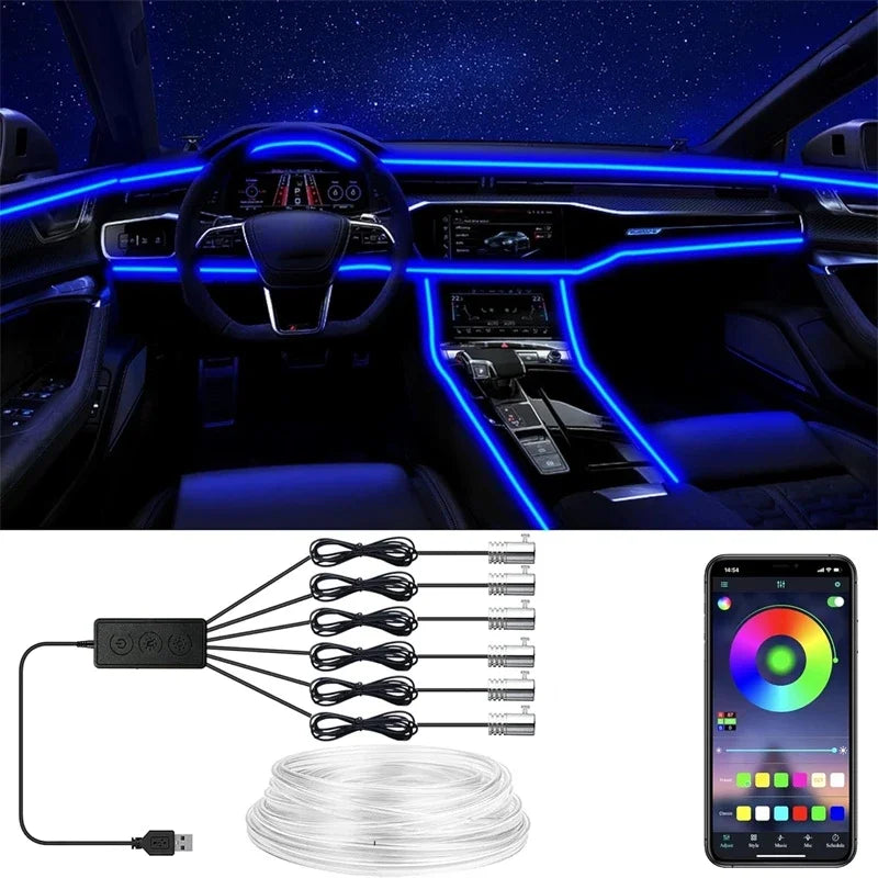 Flexible El Wire RGB Strip 12V Interior Neon Atmosphere