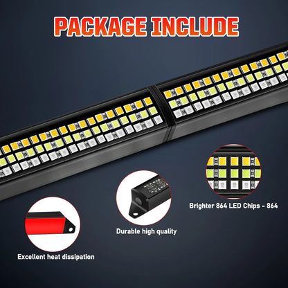 For Pickup 12V Inch Brake Turn Signal Warning Strip Truck Rear